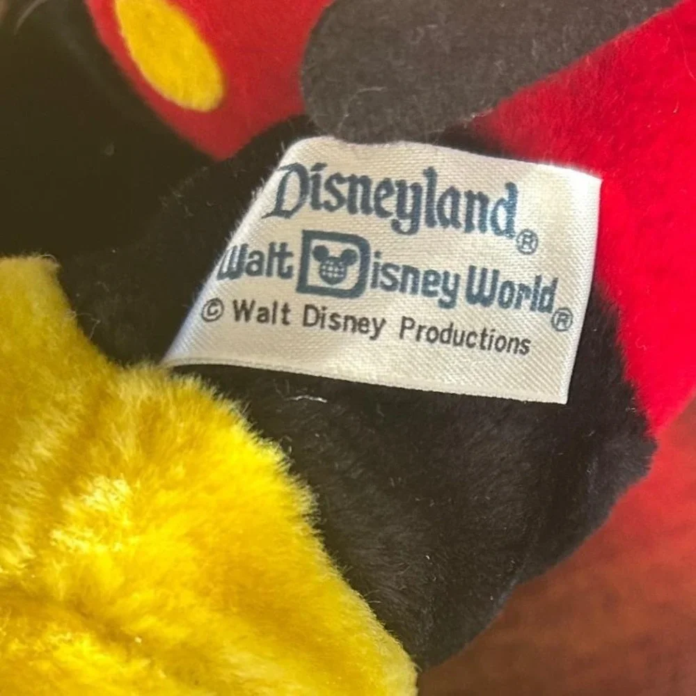 Vintage 1970s Walt Disney Mickey Mouse‎ Plush Doll Toy Disneyland Made In Korea